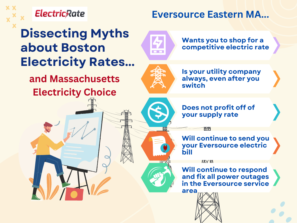 Infograph displaying facts about Boston electricity choice
